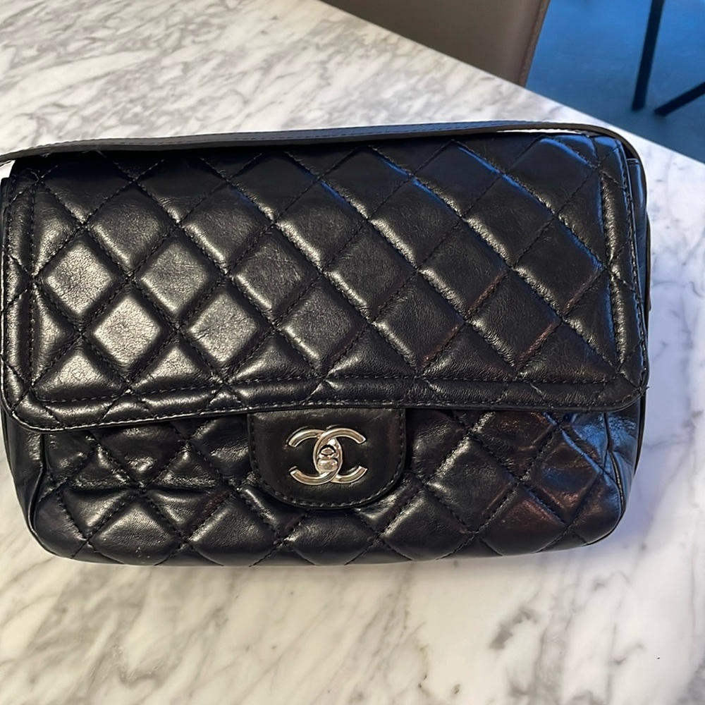 Navy Chanel authentic crossbody bag